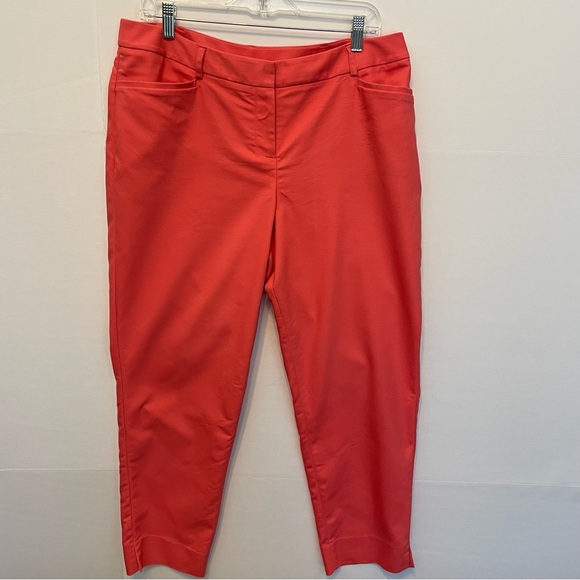 Lane Bryant Women’s Flat Front High Waisted Coral Pants Sz 14 - Picture 1 of 9